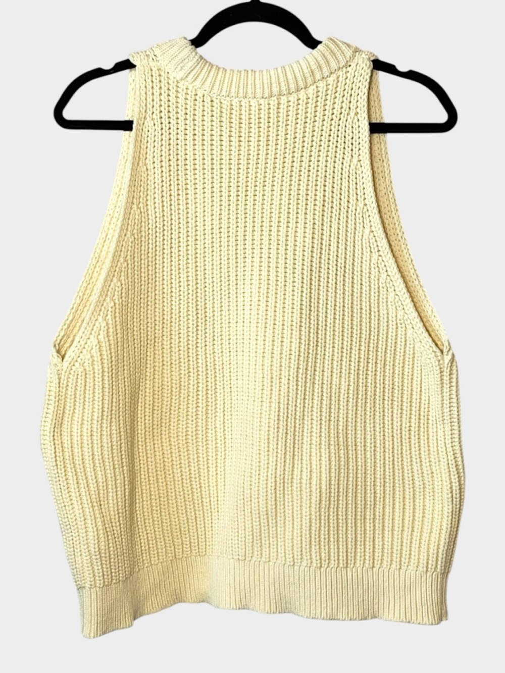 Madewell Soft Yellow Ribbed Button-Front Tank - Picture 3 of 6